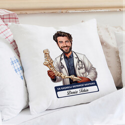  - En Başarılı Erkek Ortopedi Doktoru Karikatürlü Yastık