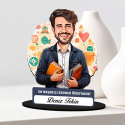  - En Başarılı Erkek Rehber Öğretmen Karikatürlü Biblo
