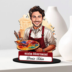  - En Başarılı Erkek Resim Öğretmeni Karikatürlü Biblo