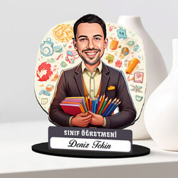  - En Başarılı Erkek Sınıf Öğretmeni Karikatürlü Biblo
