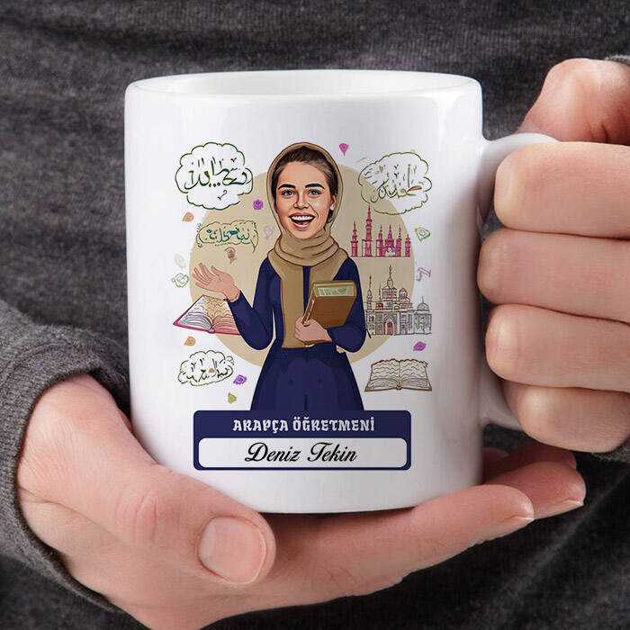 En Başarılı Kadın Arapça Öğretmeni Karikatürlü Bardak