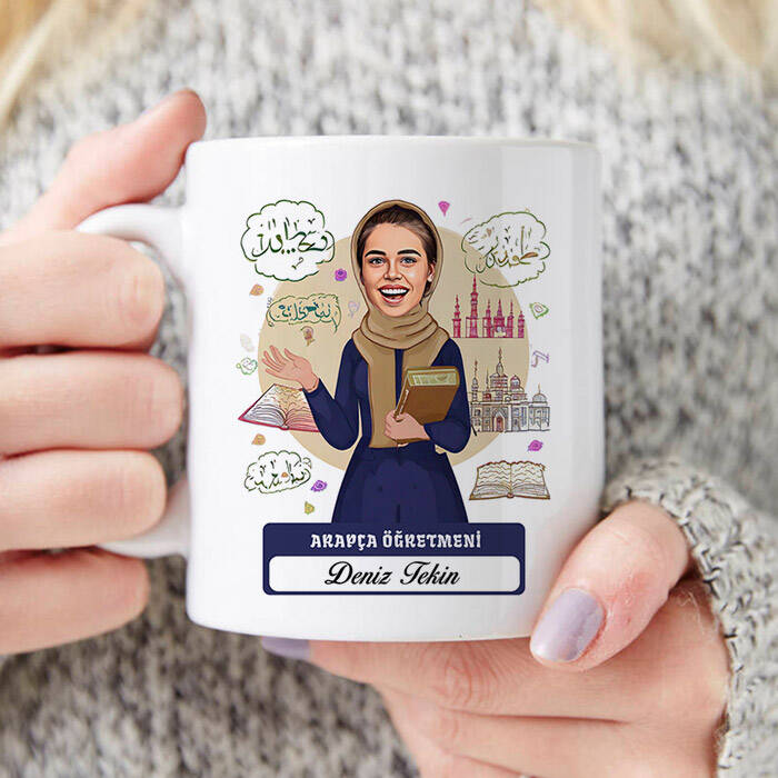 En Başarılı Kadın Arapça Öğretmeni Karikatürlü Bardak