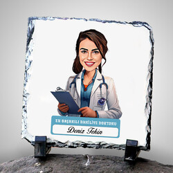  - En Başarılı Kadın Dahiliye Doktoru Karikatürlü Taş Blok