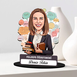  - En Başarılı Kadın Felsefe Öğretmeni Karikatürlü Biblo