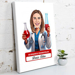  - En Başarılı Kadın Hermatolog Karikatürlü Tablo