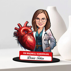 En Başarılı Kadın Kardiolog Karikatürlü Biblo - Thumbnail