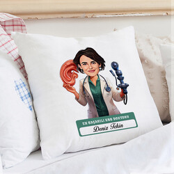  - En Başarılı Kadın KBB Doktoru Karikatürlü Yastık