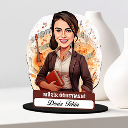  - En Başarılı Kadın Müzik Öğretmeni Karikatürlü Biblo