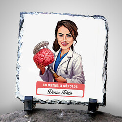  - En Başarılı Kadın Nörolog Karikatürlü Taş Blok