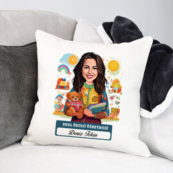 - En Başarılı Kadın Okul Öncesi Öğretmeni Karikatürlü Yastık