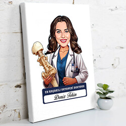  - En Başarılı Kadın Ortopedi Doktoru Karikatürlü Tablo