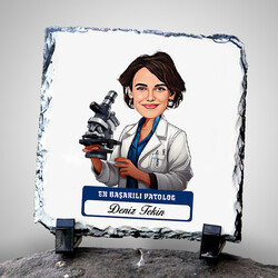  - En Başarılı Kadın Patolog Karikatürlü Taş Blok