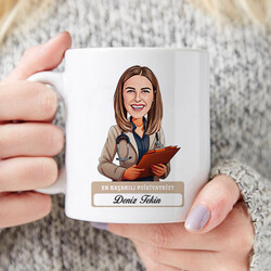  - En Başarılı Kadın Psikiyatrist Karikatürlü Kupa Bardak
