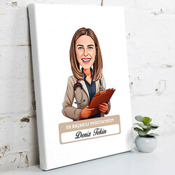  - En Başarılı Kadın Psikiyatrist Karikatürlü Tablo