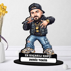  - En Başarılı Rapçi Müzisyen Erkek Karikatürlü Biblo