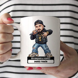  - En Başarılı Rapçi Müzisyen Erkek Karikatürlü Kupa Bardak