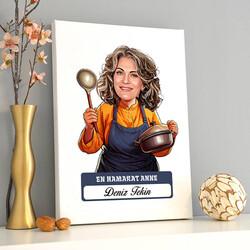 En Hamarat Anne Karikatürlü Kanvas Tablo - Thumbnail