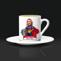 En Süper Anne Karikatürlü Kahve Fincanı - Thumbnail