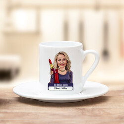 En Süslü Anne Karikatürlü Kahve Fincanı - Thumbnail
