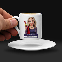 En Süslü Anne Karikatürlü Kahve Fincanı - Thumbnail