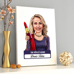  - En Süslü Anne Karikatürlü Kanvas Tablo