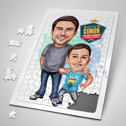  - En Yakın Arkadaşım Babam Karikatürlü Puzzle