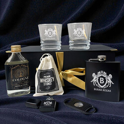  - Erkeğe Hediye Golden Diamond Crown Premium Viski Seti