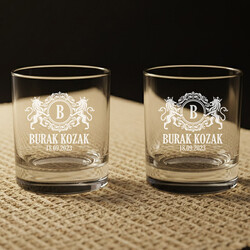 - Erkeğe Hediye İsim ve Tarihli İkili Viski Bardağı