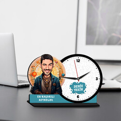 - Erkek Astrolog Karikatürlü MDF Masa Saati