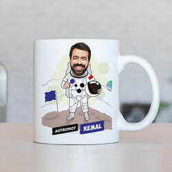  - Erkek Astronot Karikatürlü Kupa Bardak