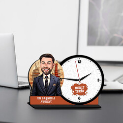  - Erkek Avukat Karikatürlü MDF Masa Saati