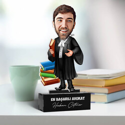 Erkek Avukat Kişiye Özel Karikatürlü Biblo - Thumbnail