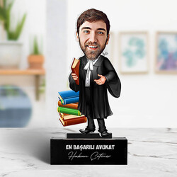 Erkek Avukat Kişiye Özel Karikatürlü Biblo - Thumbnail