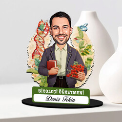  - Erkek Biyoloji Öğretmeni Karikatürlü Biblo
