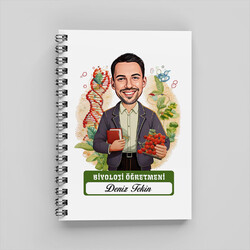  - Erkek Biyoloji Öğretmeni Karikatürlü Defter