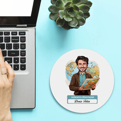  - Erkek Coğrafya Öğretmeni Temalı Karikatürlü Mousepad