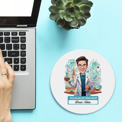  - Erkek Fen Bilimleri Öğretmeni Temalı Karikatürlü Mousepad