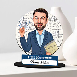  - Erkek Fizik Öğretmeni Karikatürlü Biblo