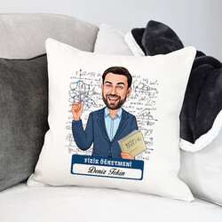  - Erkek Fizik Öğretmeni Karikatürlü Yastık