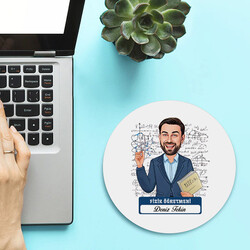  - Erkek Fizik Öğretmeni Temalı Karikatürlü Mousepad
