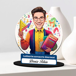  - Erkek İlköğretim Matematik Öğretmeni Karikatürlü Biblo