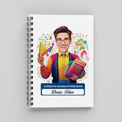 - Erkek İlköğretim Matematik Öğretmeni Karikatürlü Defter