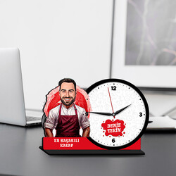  - Erkek Kasap Karikatürlü MDF Masa Saati