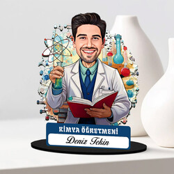  - Erkek Kimya Öğretmeni Karikatürlü Biblo