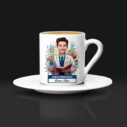  - Erkek Kimya Öğretmeni Karikatürlü Kahve Fincanı