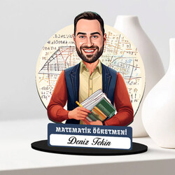  - Erkek Matematik Öğretmeni Karikatürlü Biblo