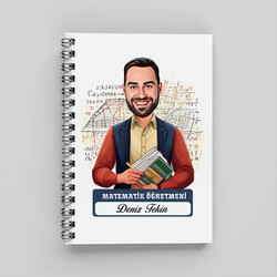  - Erkek Matematik Öğretmeni Karikatürlü Defter