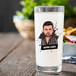 Erkek Sevgiliye Hediye Karikatürlü İkili Rakı Bardağı - Thumbnail