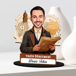  - Erkek Tarih Öğretmeni Karikatürlü Biblo