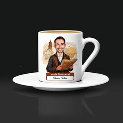 - Erkek Tarih Öğretmeni Karikatürlü Kahve Fincanı